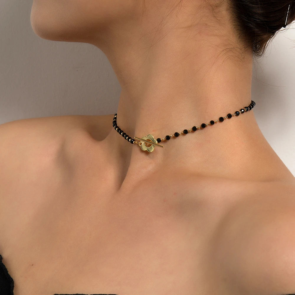 Luxury Black Crystal Butterfly Necklace