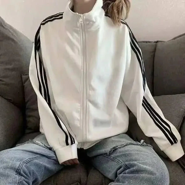 Women’s Belted Loose-Fit Baseball Jacket