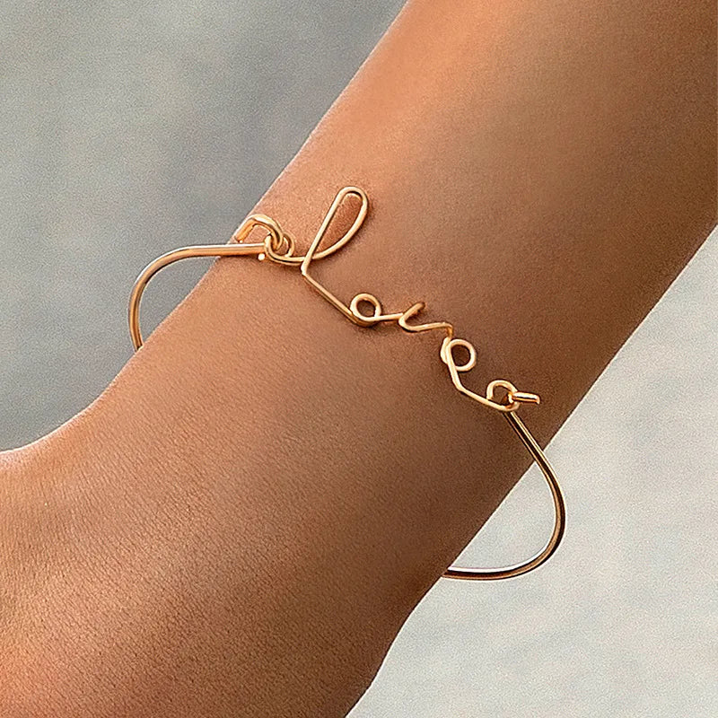 Geometric Irregular Butterfly Letter Bracelet