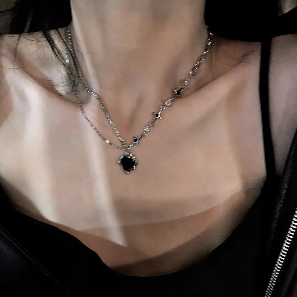 Luxury Heart Shaped Zircon Pearl Necklace