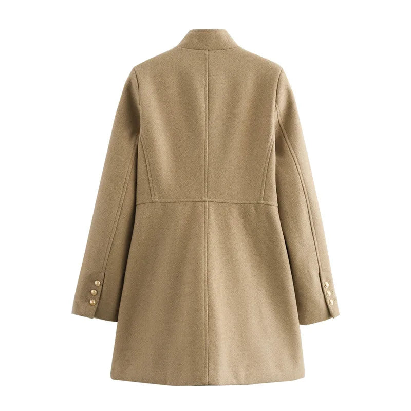 Winter Coat For Women 2024 Solid Lapel Double Breasted