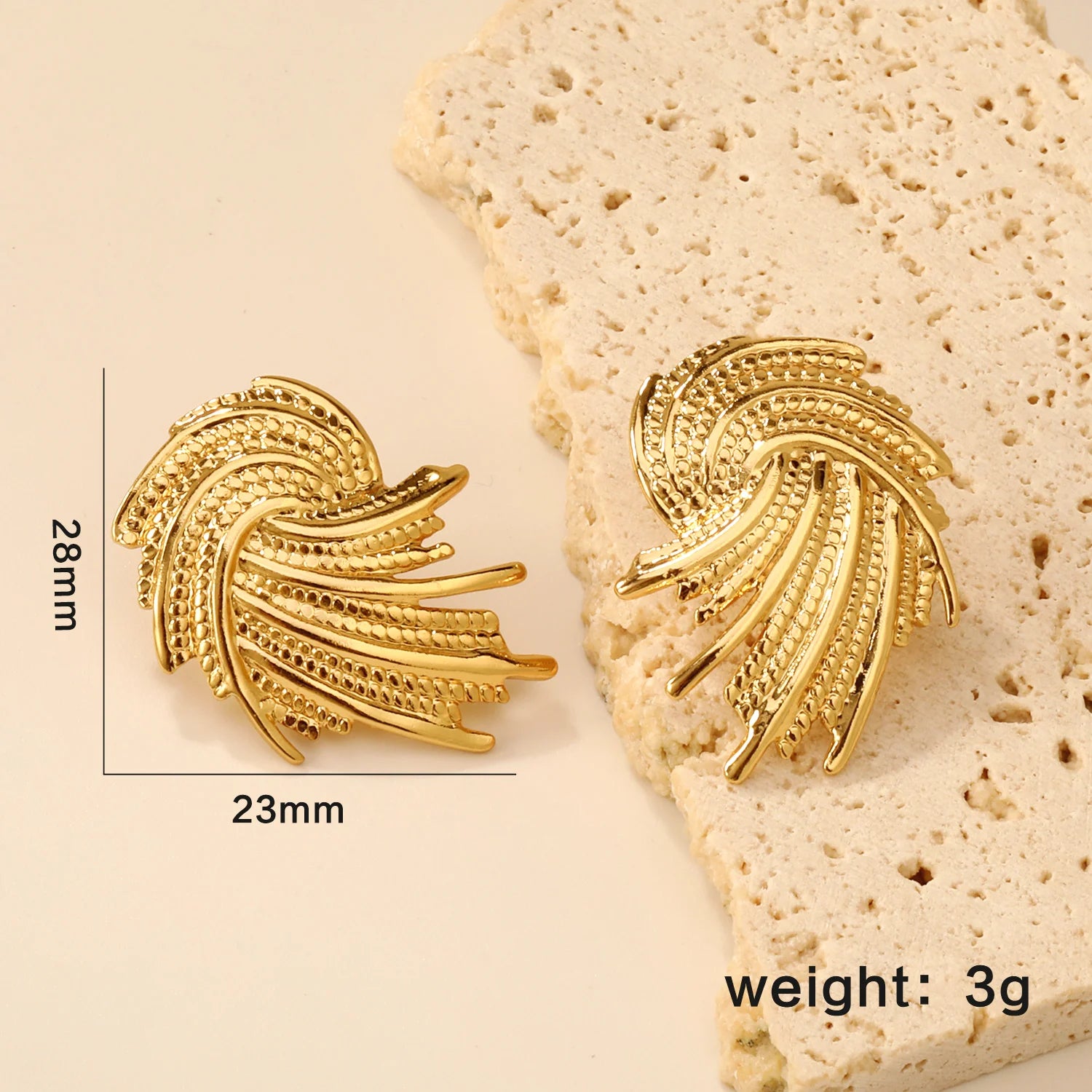 LUXUSTEEL Shell Water Drop Pearl Stud Earrings