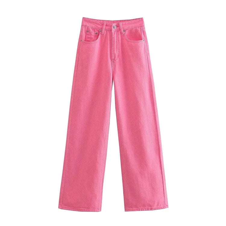 High-Waist Plus-Size Loose Jeans