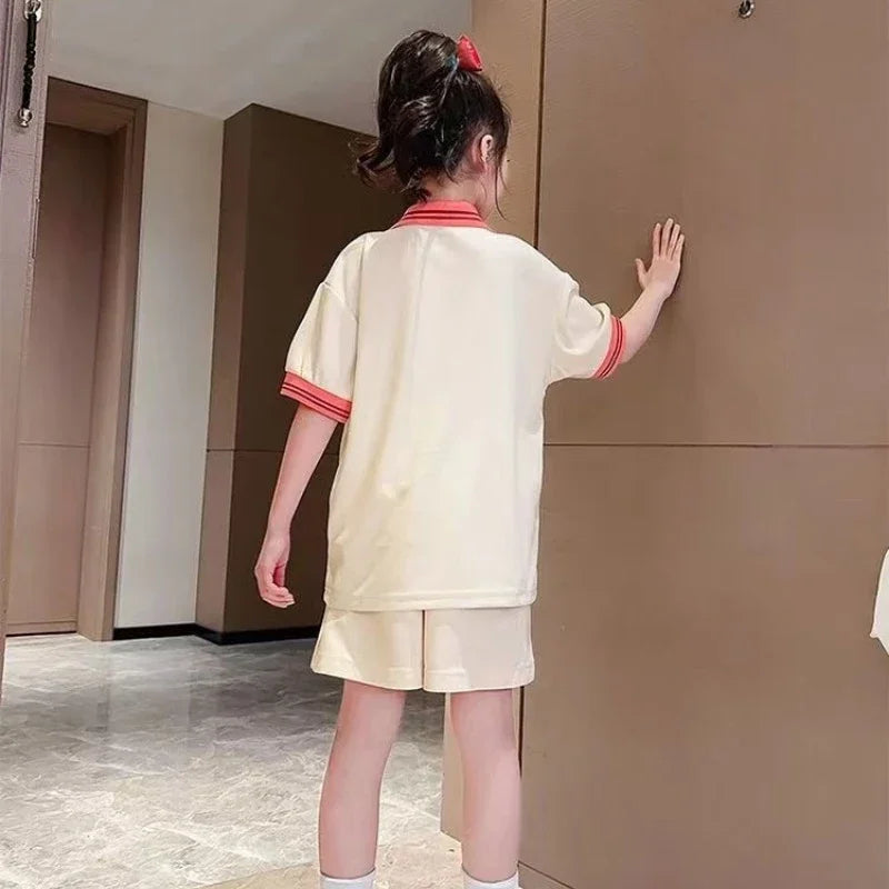Teen Girls' Cartoon Bear T-Shirt & Shorts Set
