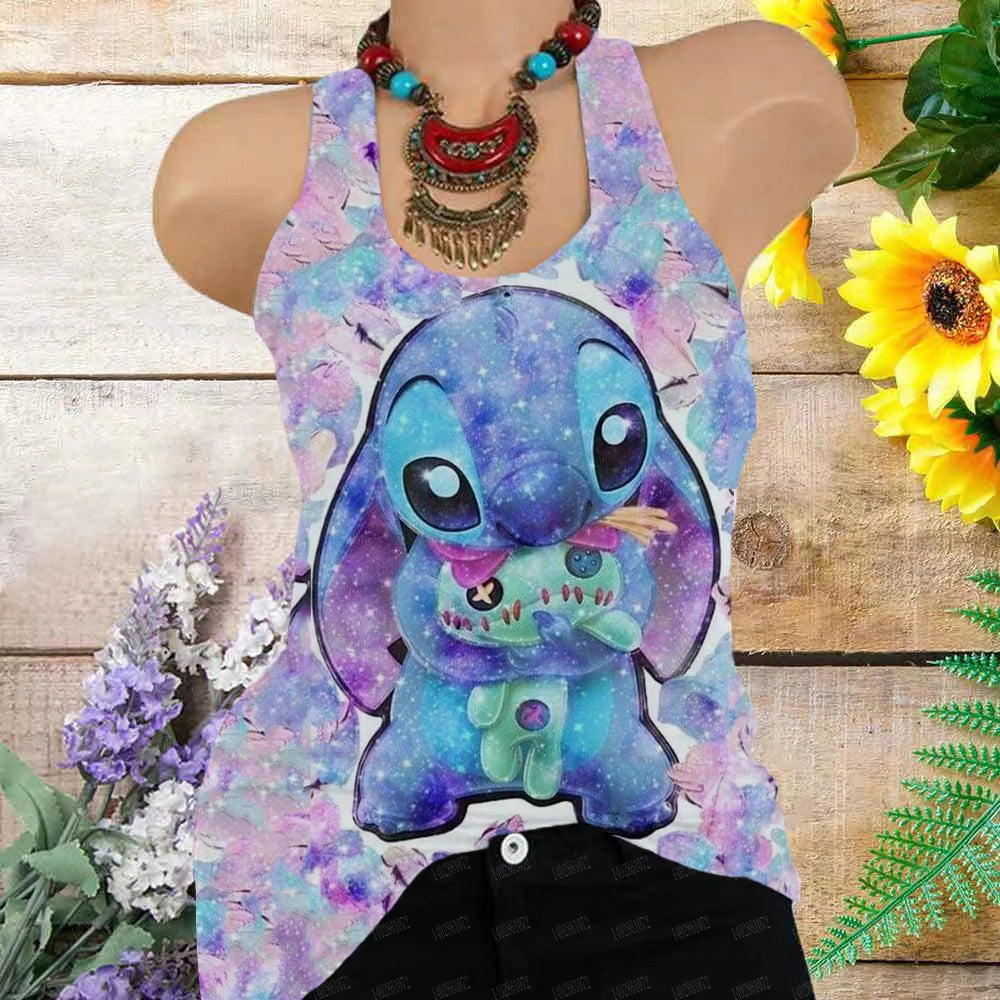 Summer Stitch 3D Print Oversized Tank Top