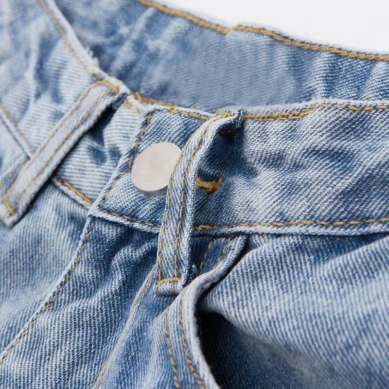 High-Waist Plus-Size Loose Jeans