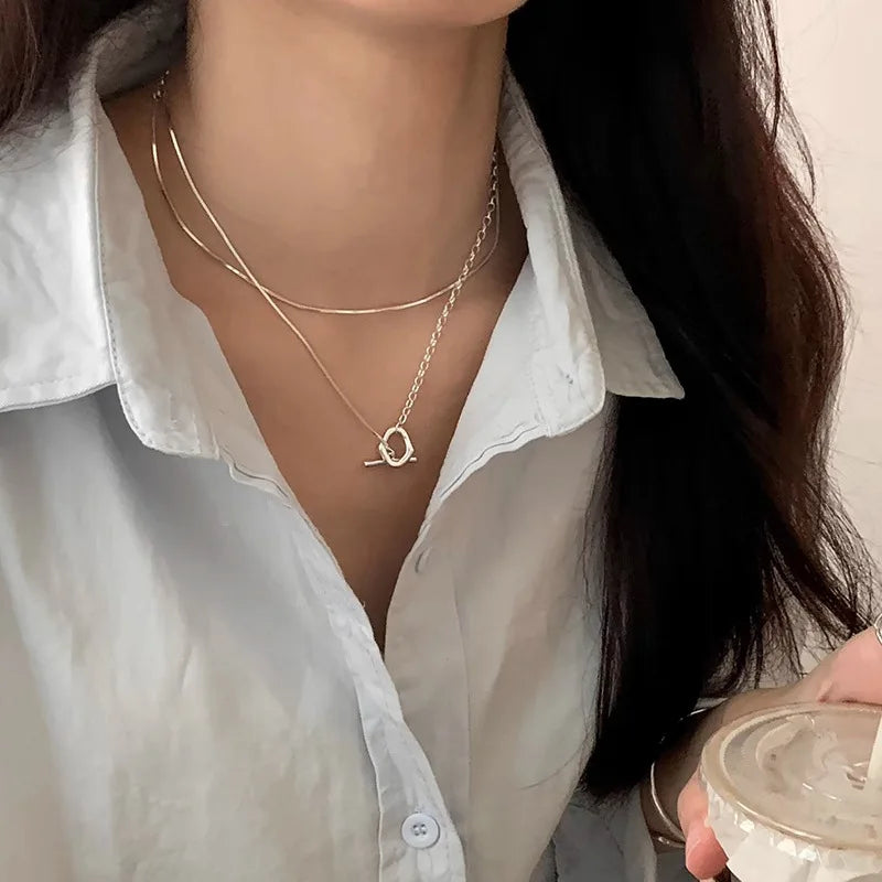 925 Sterling Silver Geometric Necklace