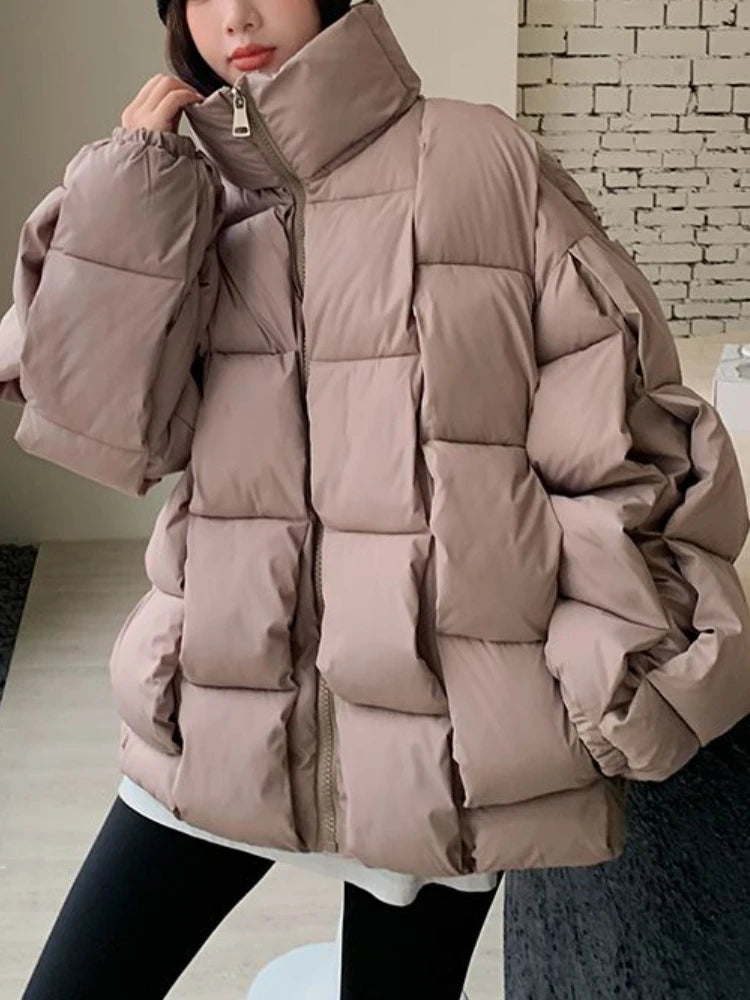 Winter Jacket for Women Three-dimensional Plaid Woven Fashion