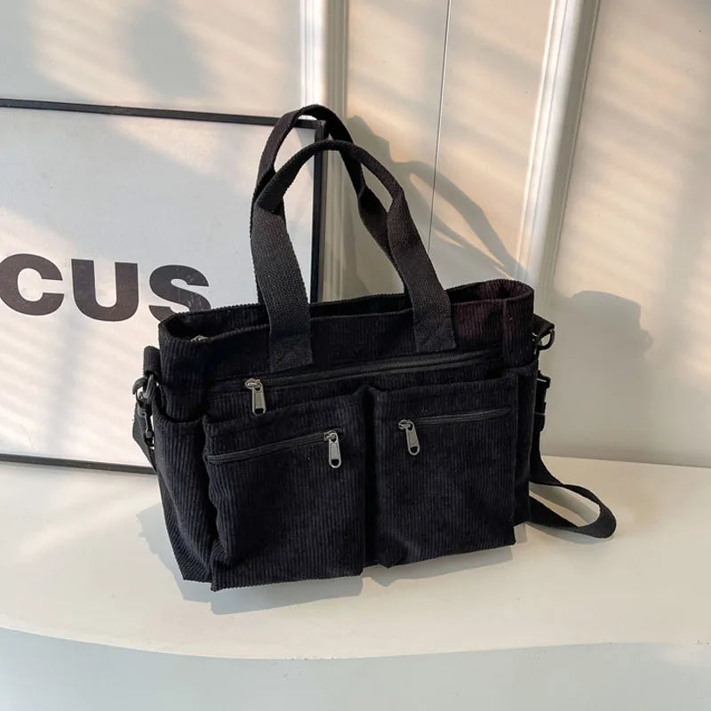 Velvet Corduroy Large Capacity Shoulder Bag