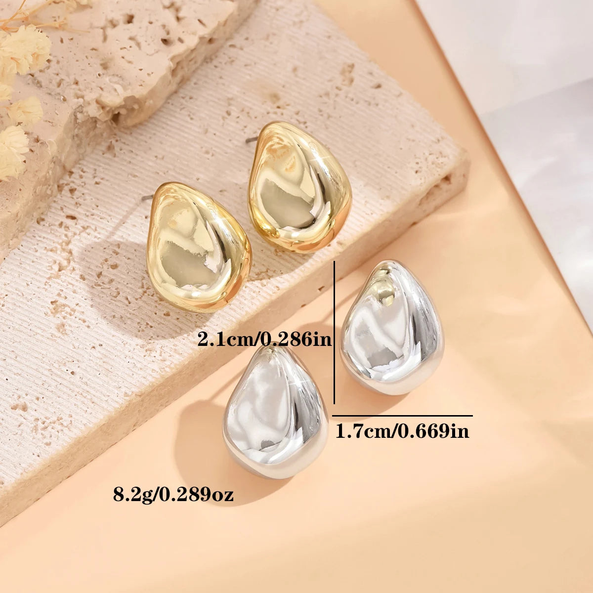 Geometric Irregular Metallic Earrings