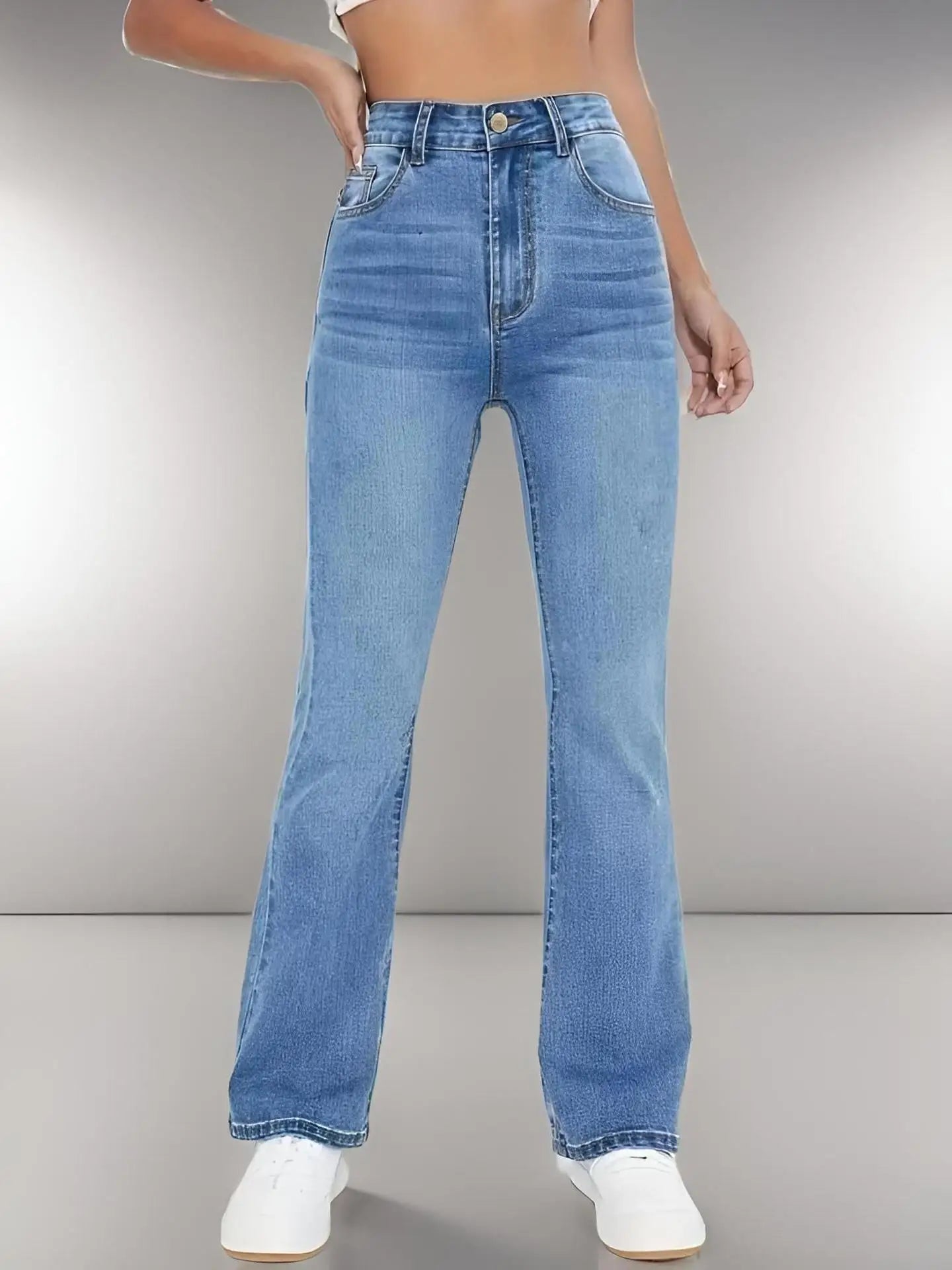 Slimming High-Waist Denim Jeans