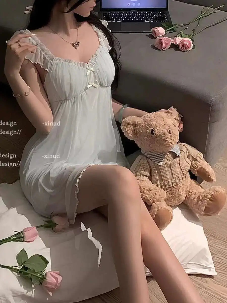 Sexy Dress Elegant Chaming For Women In Spring And Summer Thin Sleeveless Short Lace Sexy With Chest Cushion Sweet Princess DDJ8