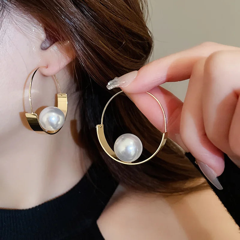 Vintage Round Stud Earrings 18K Gold Plated