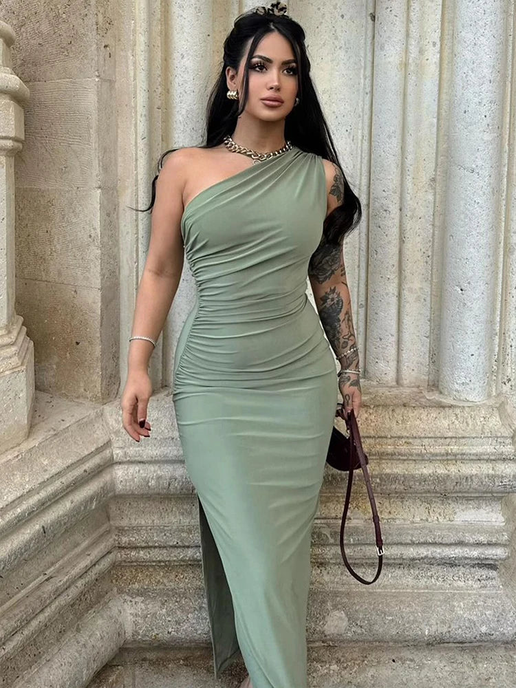 Summer Women' Maxi Dresses Sexy Split Fashion Sleeveless Backless Slim Dress