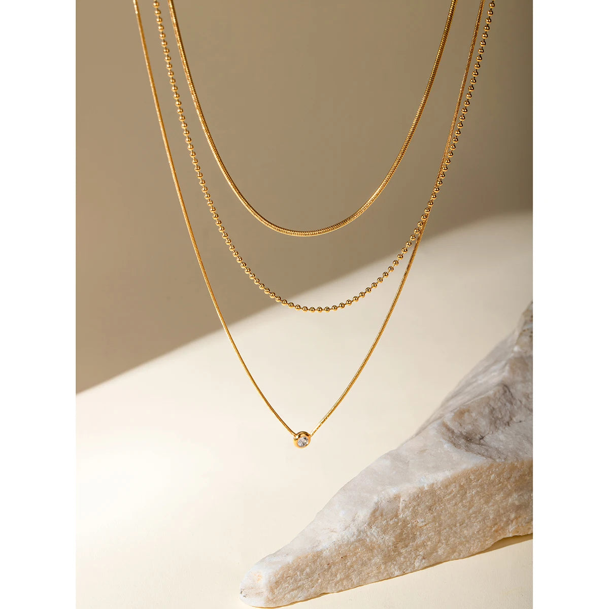 18K PVD Minimalist Y-Shaped Necklace