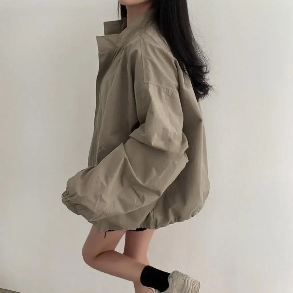 Trendy Women's Baseball Style Jacket