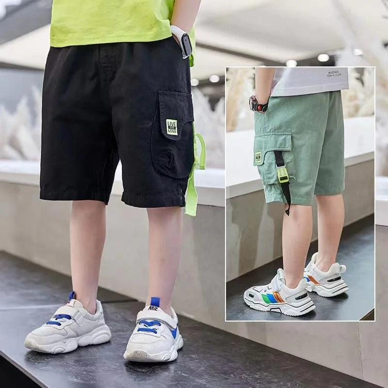 Boys Thin Cotton Split Summer Pants