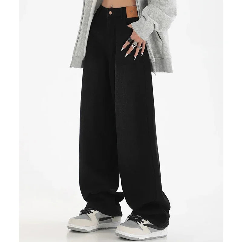 High Waist Slim Fit Wide Leg Jeans