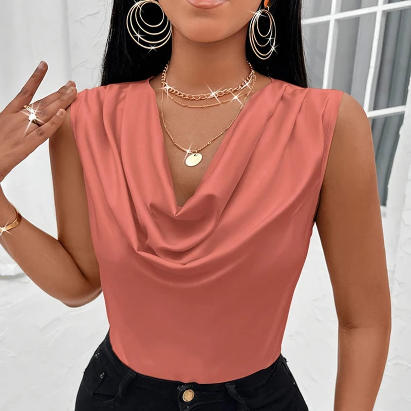 Silk-Like Satin Strappy Tank Top