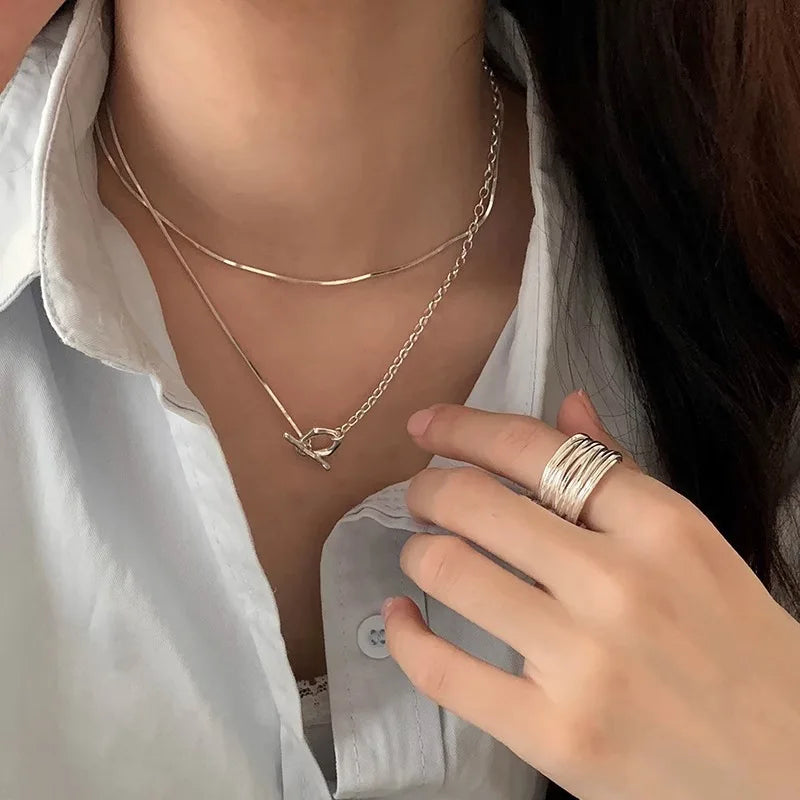 925 Sterling Silver Geometric Necklace