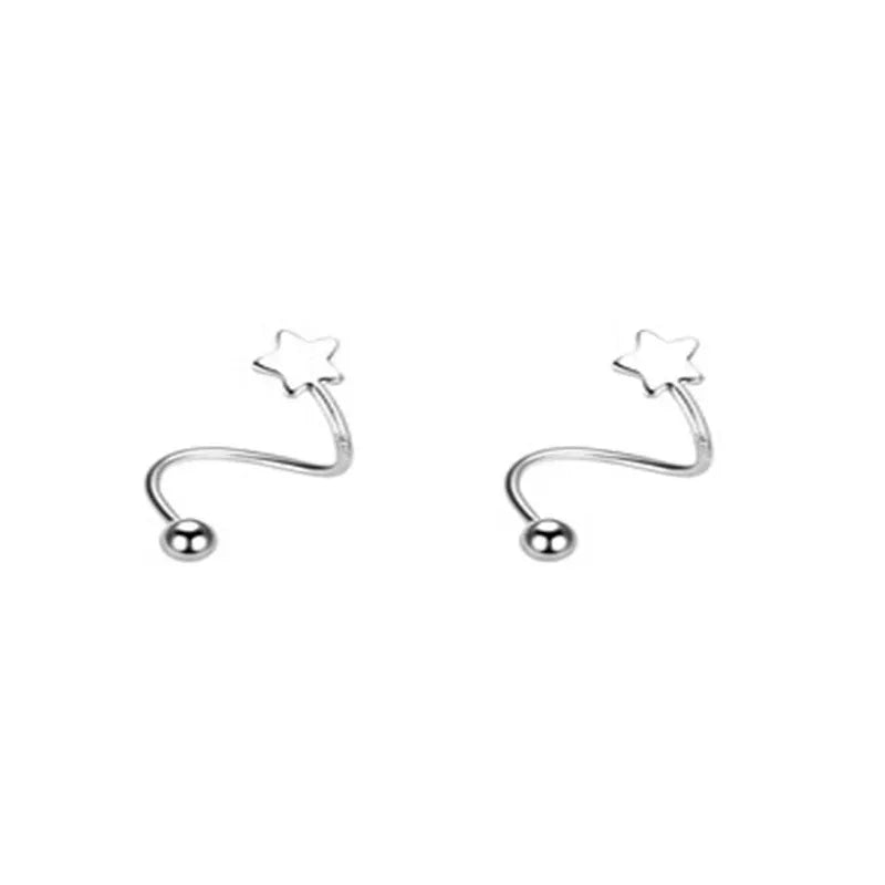 2PCS Stainless Steel Spiral Stud Earrings