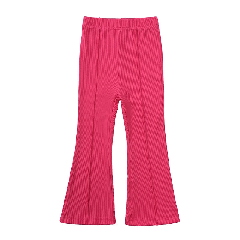 Girls' Crewneck T-Shirt & Bell-Bottom Pants Set