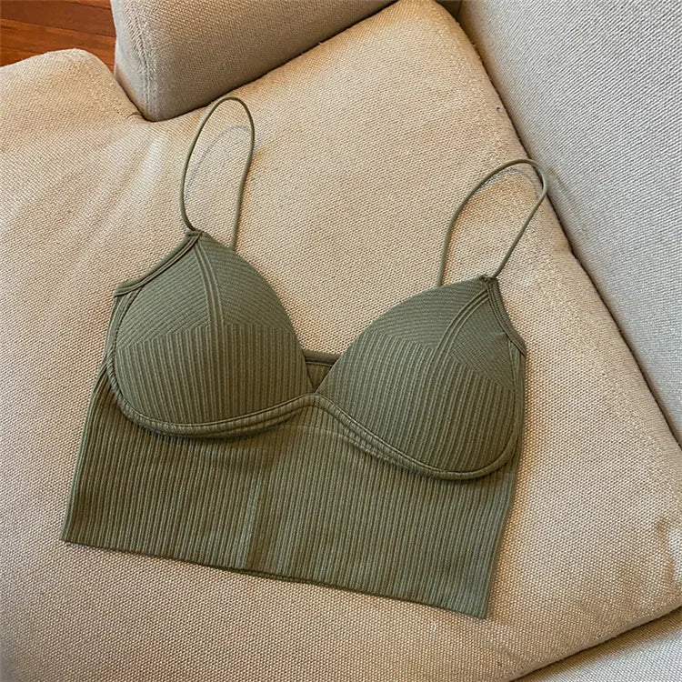 V-Neck Stretch Push-Up Camisole Bralette