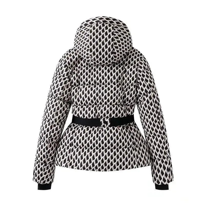 Women's Winter Hooded High Waist Padded Sport Parkas Coats