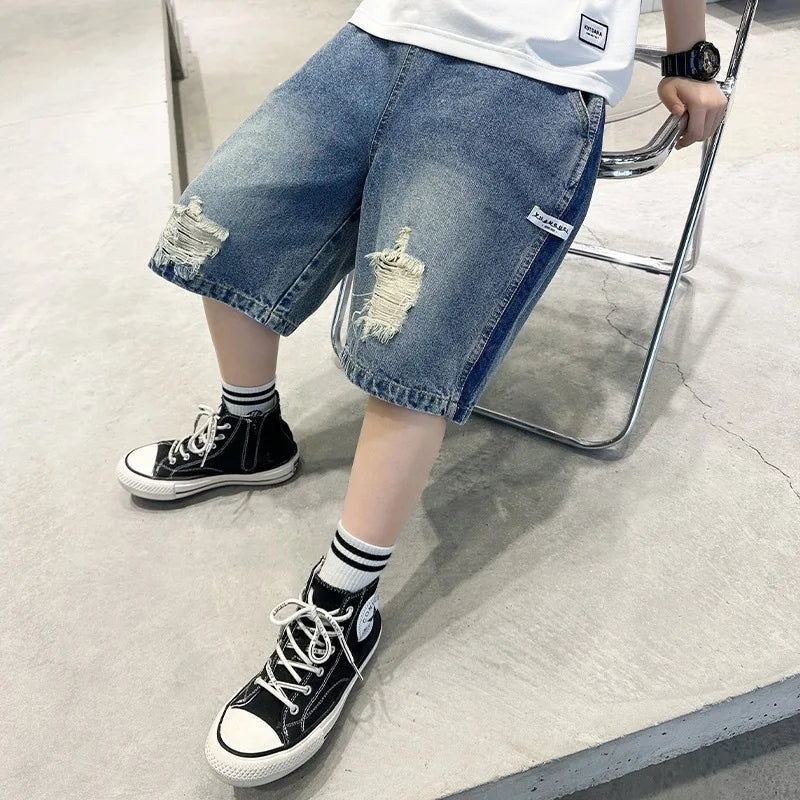 Boys' Korean Style Denim Shorts