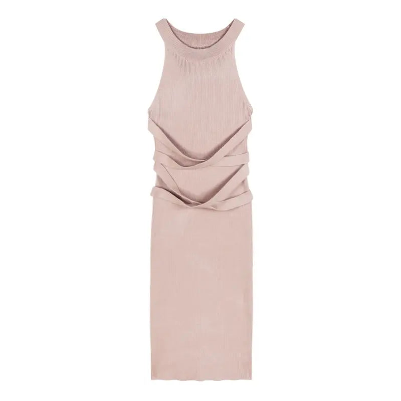 Dresses for Women Elegant Sexy Sleeveless Back Textured Mini Skinny Dress New Fashion Summer Casual PTKPCC