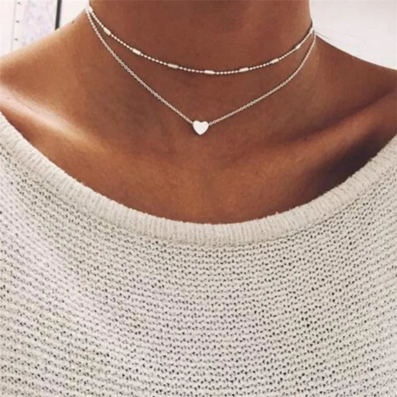 Simple Pearl Beads Gold Necklace
