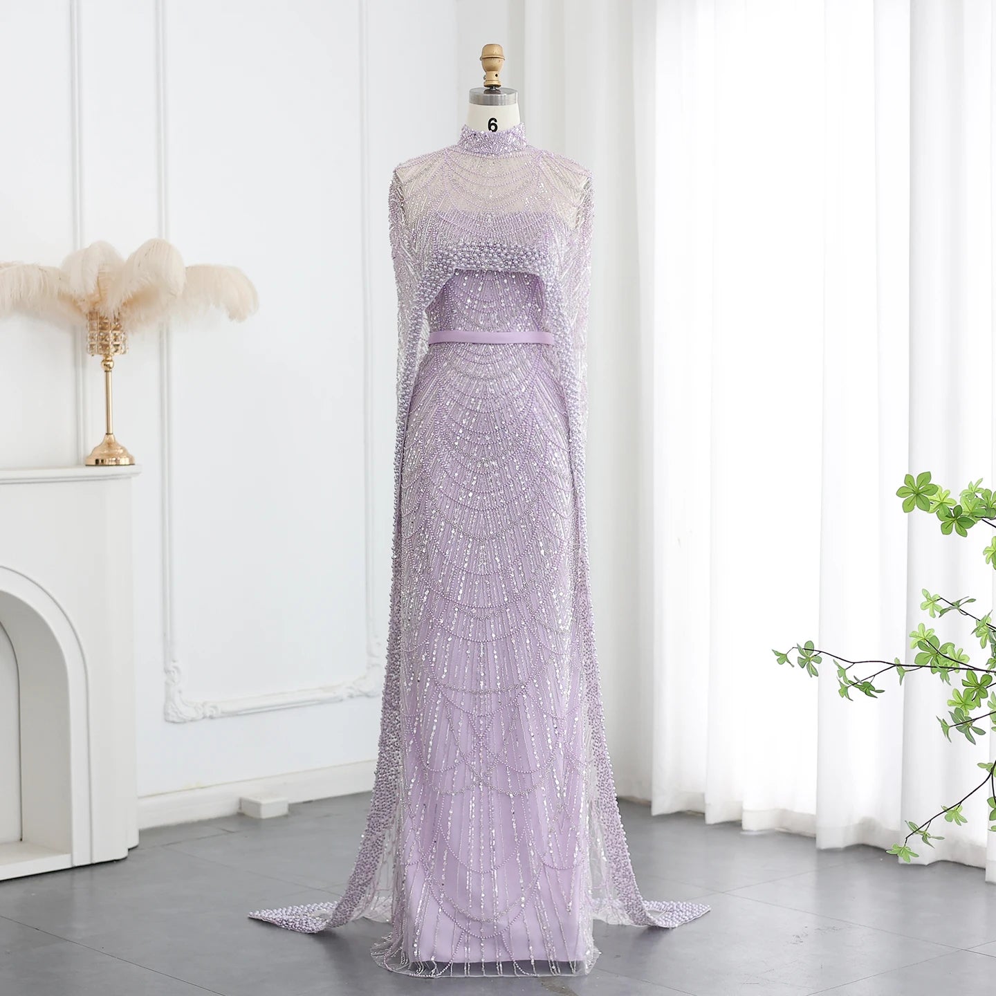 Sharon Said Luxury Pearls Dubai Champagne Evening Dresses