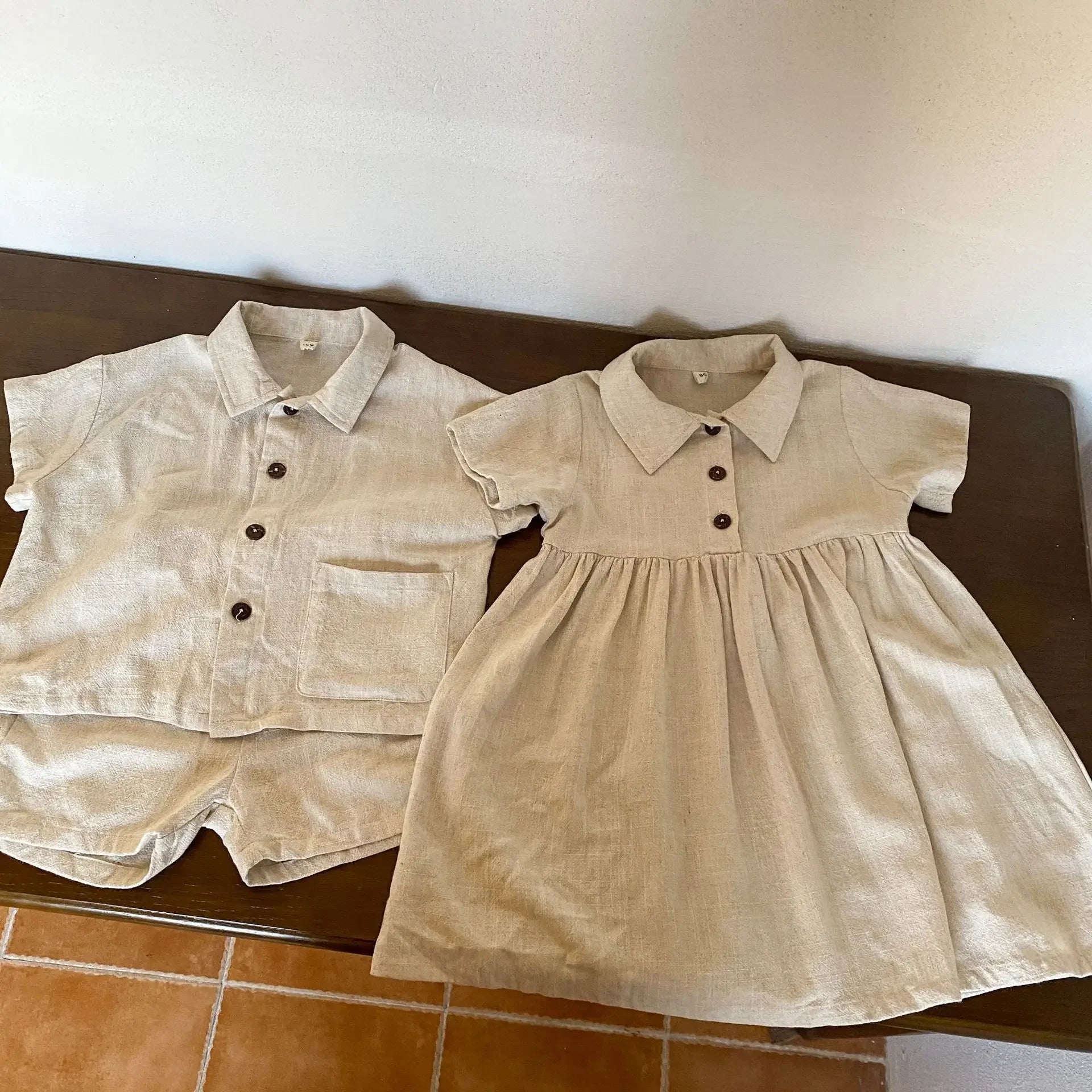 Children's Linen Shirt & Shorts Set