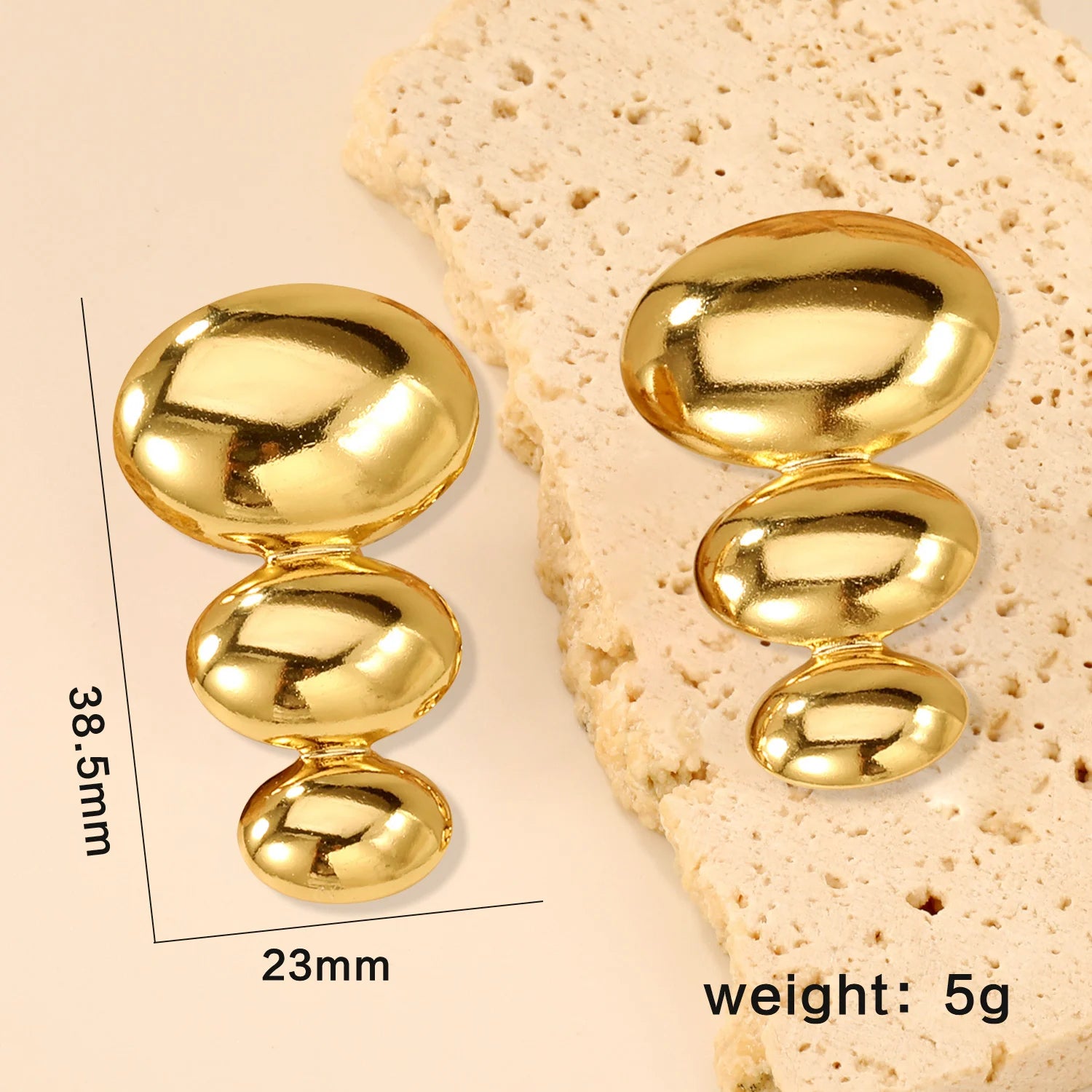 LUXUSTEEL Shell Water Drop Pearl Stud Earrings