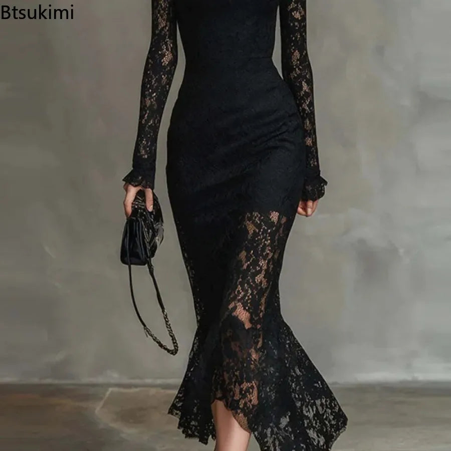 2026 Spring Women's Luxury Elegant Long Sleeve Evening Dresses