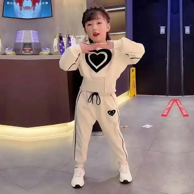 Girls' Sweatshirt & Pants Set, Spring/Autumn