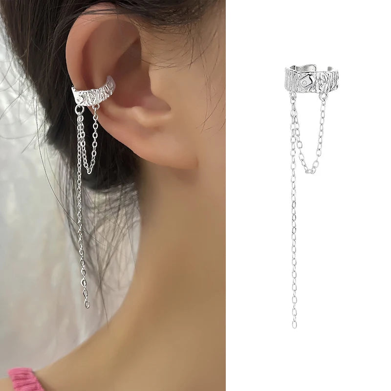 Delicate Tassel Clip-On Ear Cuff Earrings