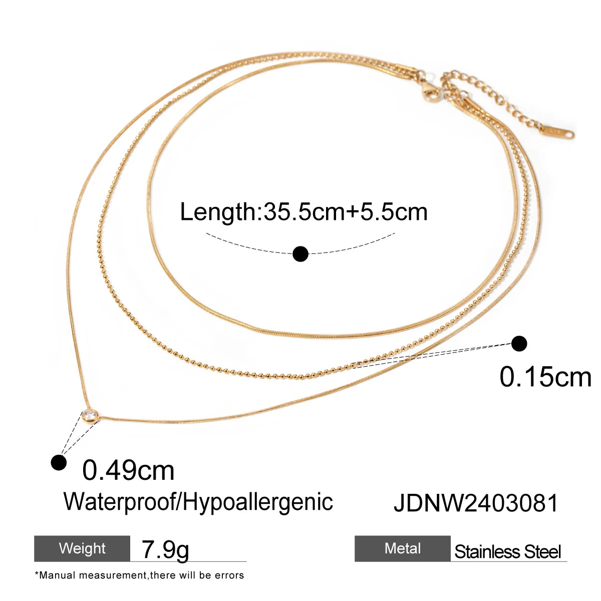 18K PVD Minimalist Y-Shaped Necklace