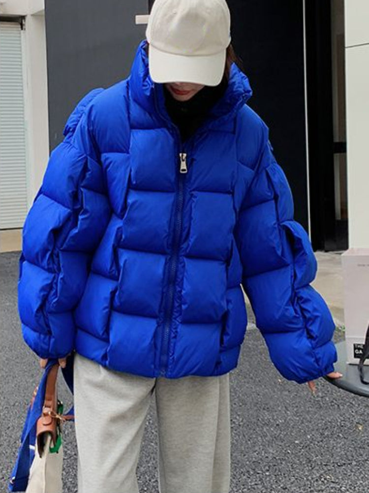 Winter Jacket for Women Three-dimensional Plaid Woven Fashion