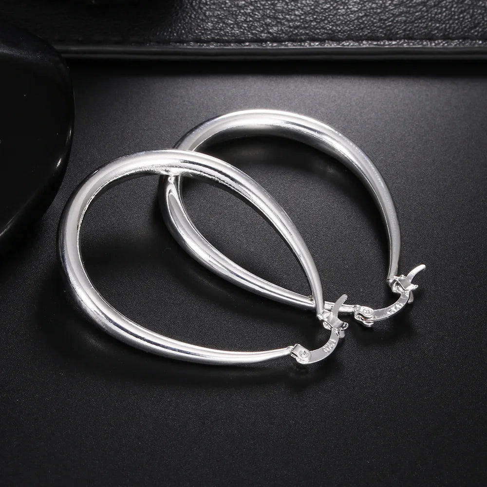 925 Sterling Silver Big Hoop Earrings