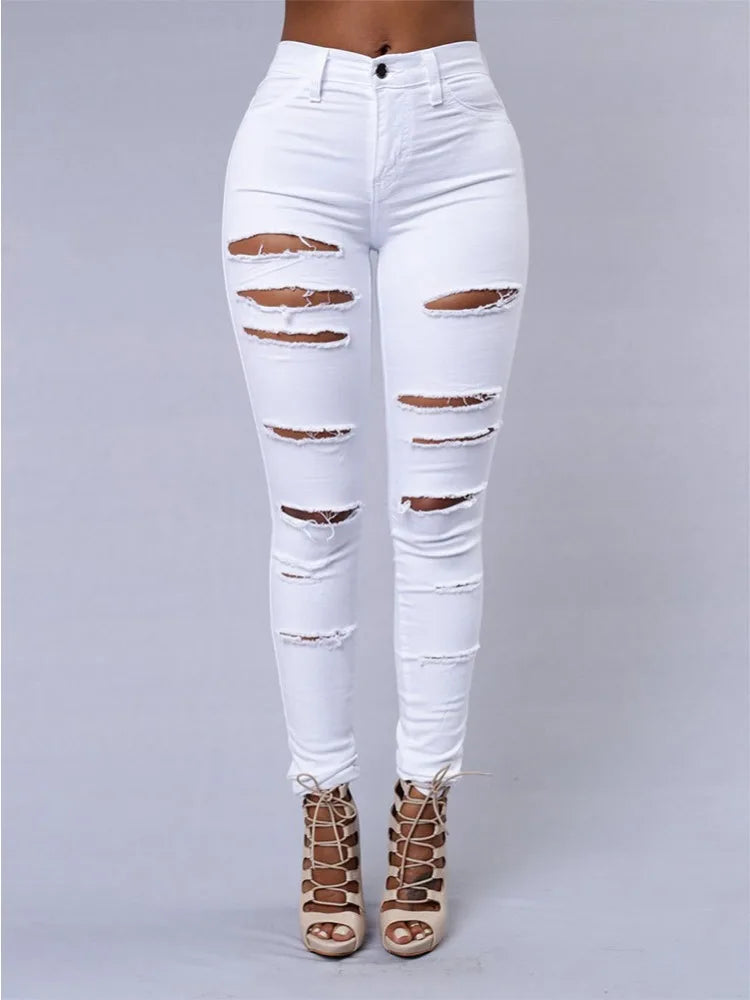 Fashionable Solid Color Slim Fit Jeans