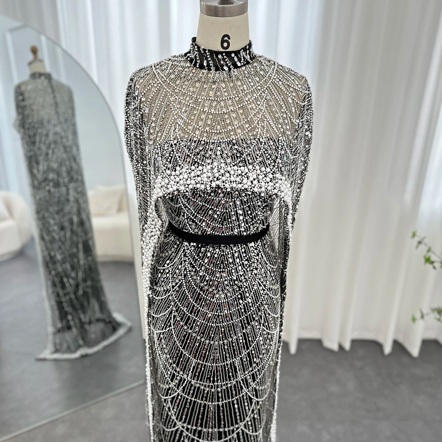Sharon Said Luxury Pearls Dubai Champagne Evening Dresses