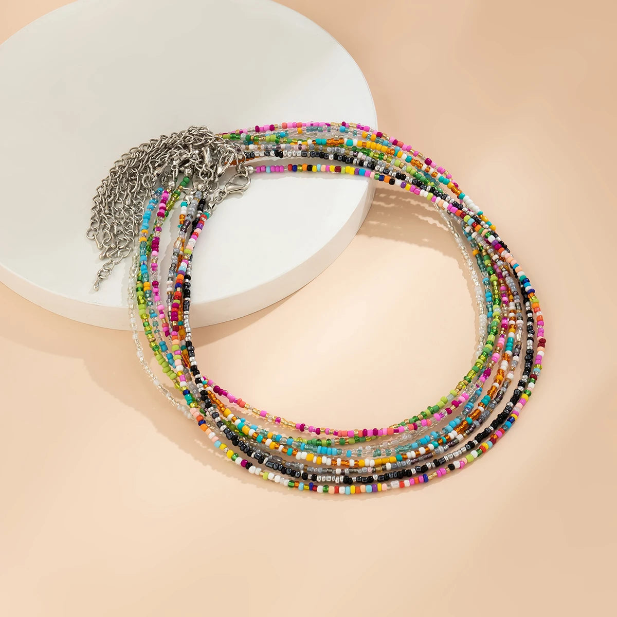 Bohemian Multicolour Seed Beads Necklace