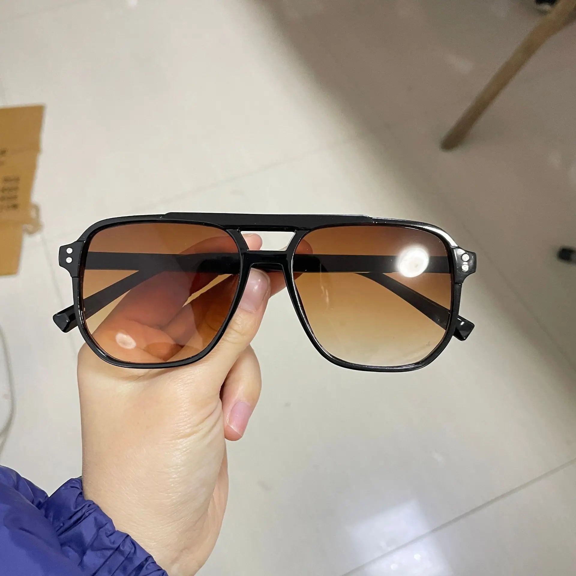 Vintage Big Square Sunglasses UV400 Unisex