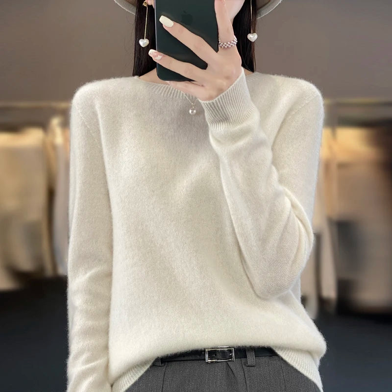 100% Merino Wool Cashmere Sweater for Women