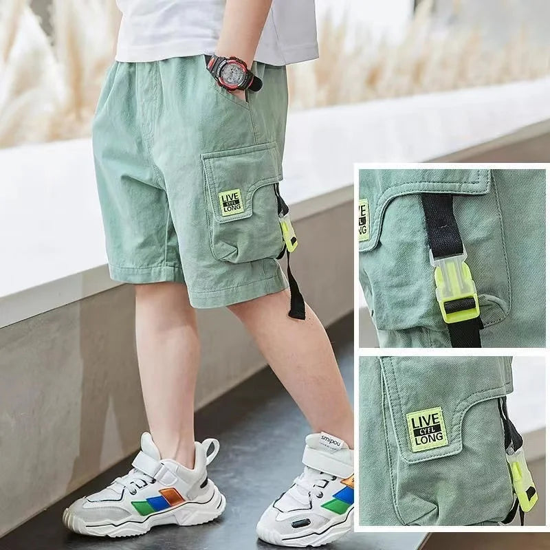 Boys Thin Cotton Split Summer Pants