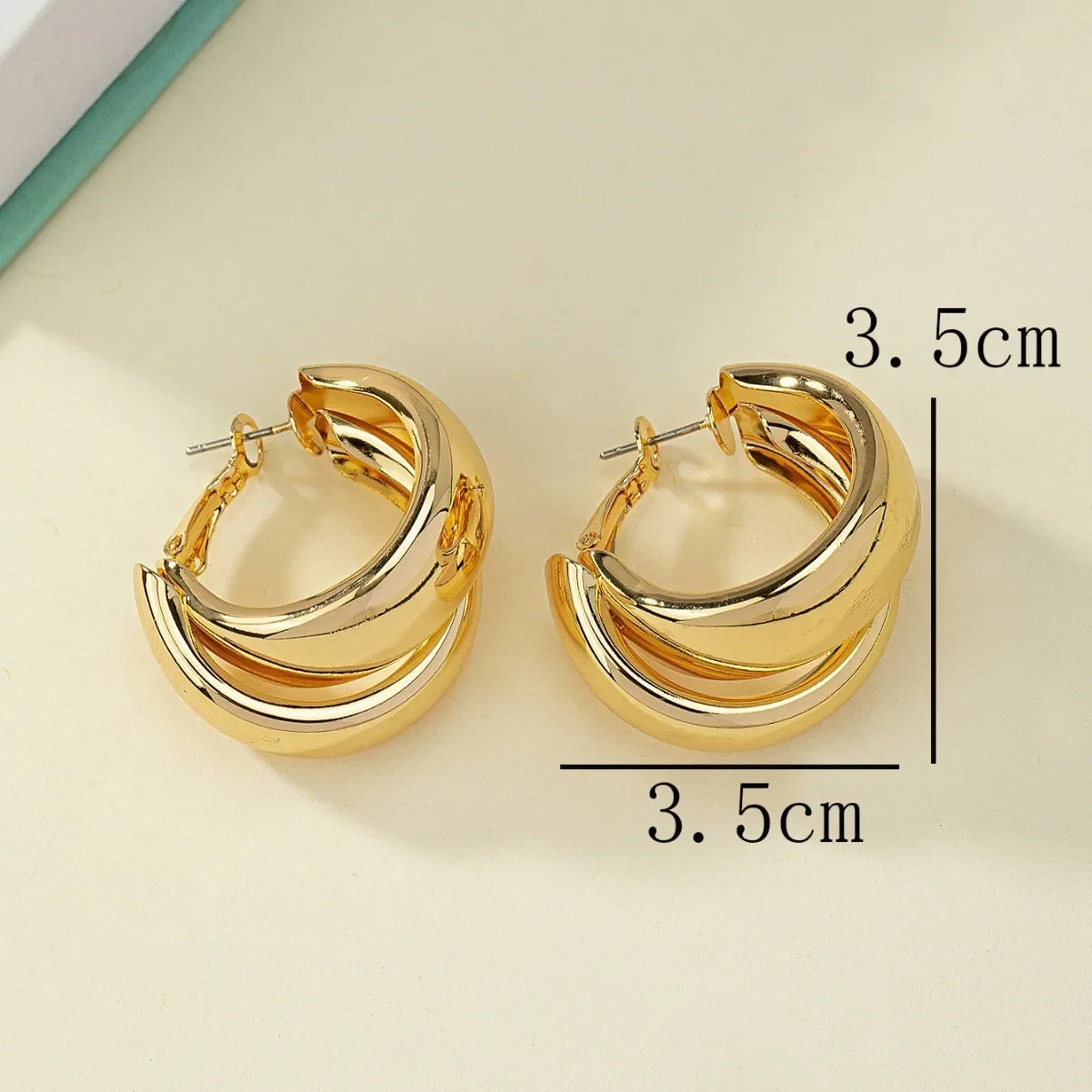 Gold Stainless Steel Chunky Hoop Earrings