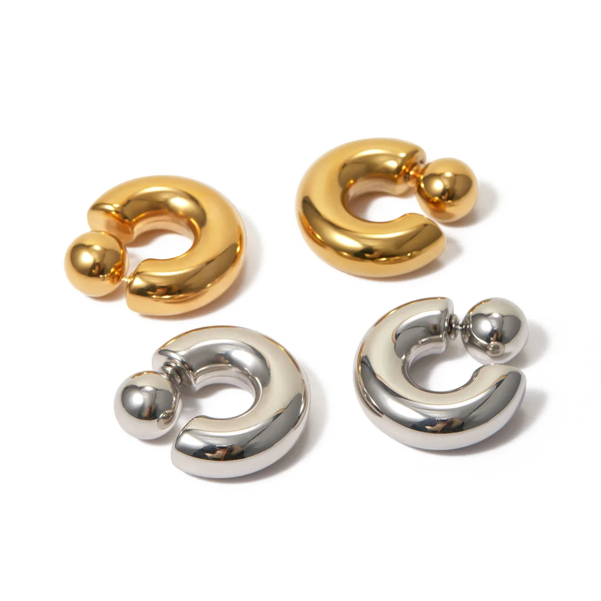 Fashionable C-Shaped Earrings