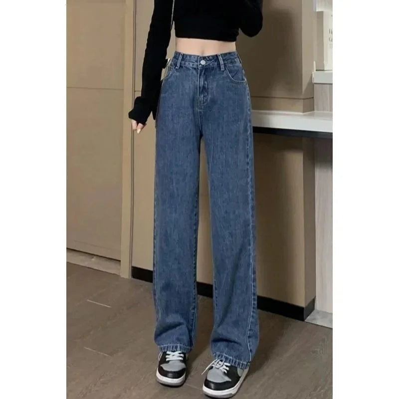 High Waist Straight Leg Bell Bottom Jeans