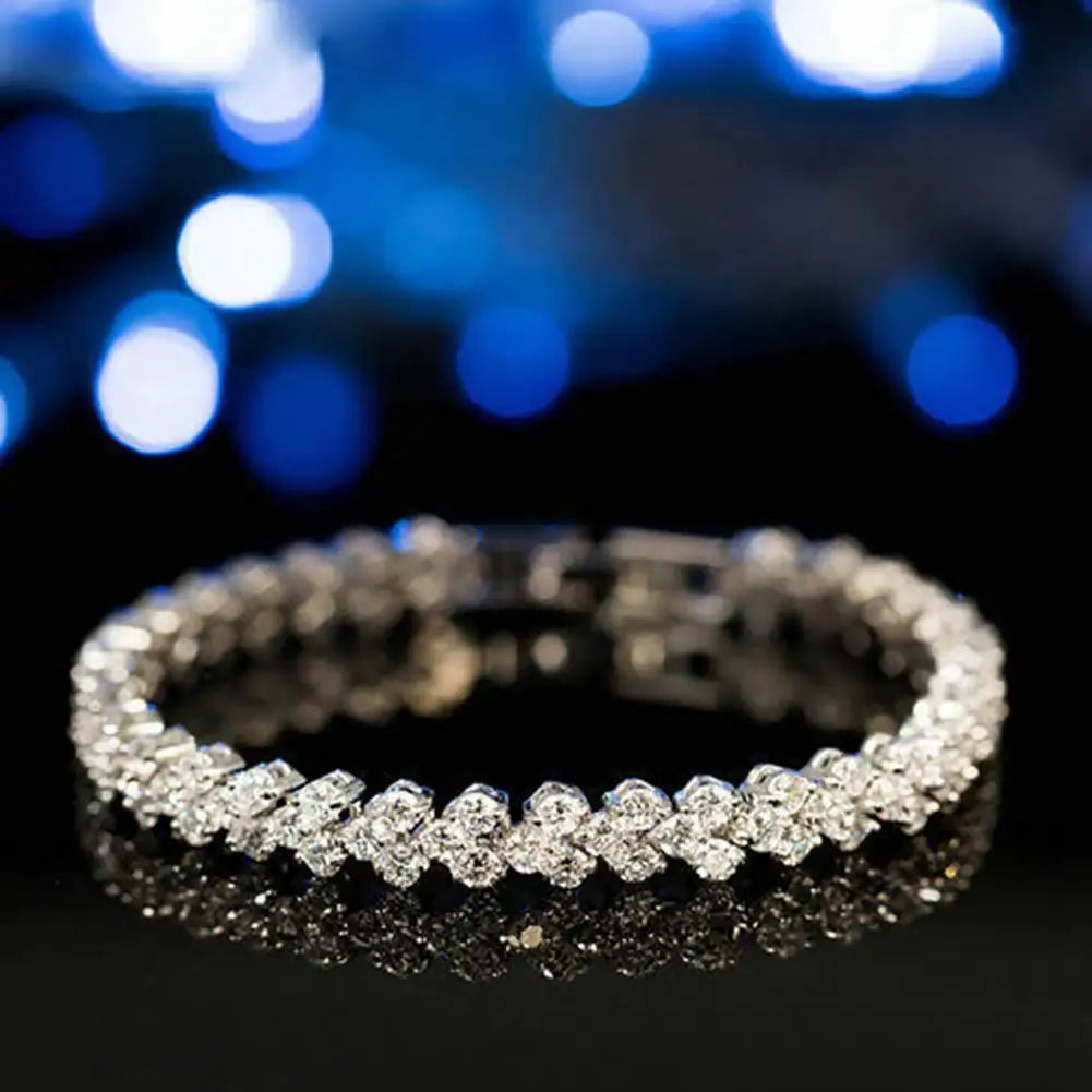 Elegant Cubic Zirconia Inlaid Bracelet